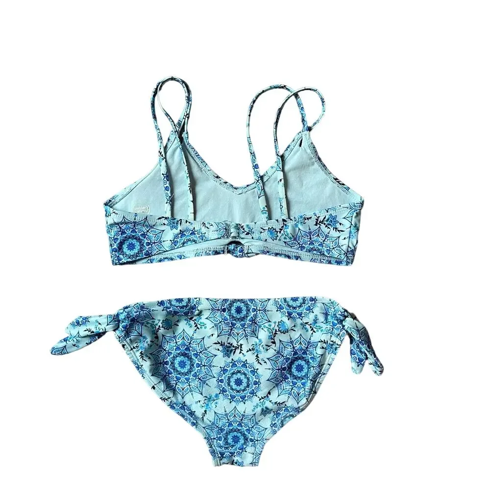 Girls L 10-12 Wonder Nation Bright Blue Mandala Medallion Bikini Swimsuit
